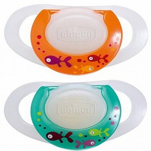 Пустышка силиконовая от 4 месяцев, ярких цветов, 2 шт. (Chicco, 17720.00)